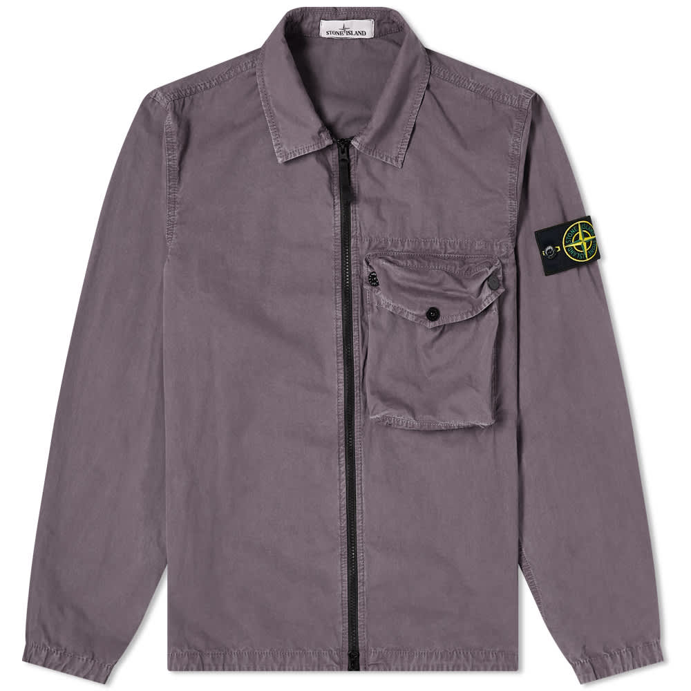 스톤아일랜드 집업 포켓 오버셔츠 블루그레이 21SS 117WN - 리본즈 코리아(REEBONZ KOREA)