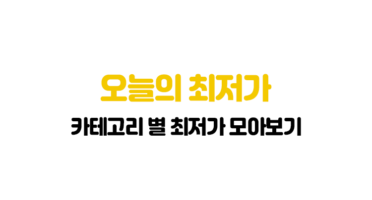 오늘의 최저가 카테고리 별 최저가 모아보기
