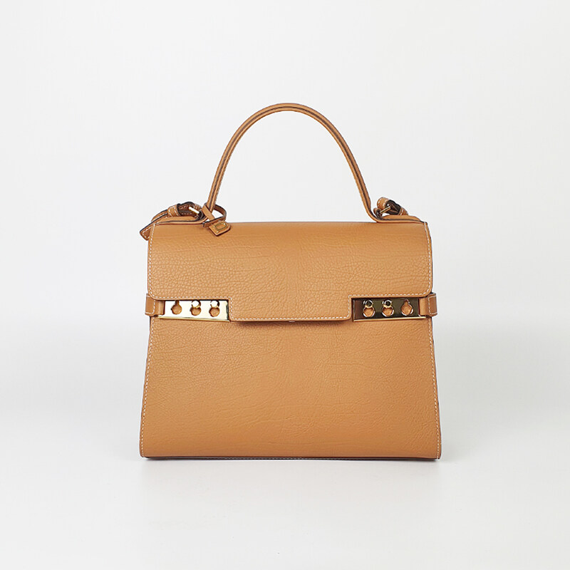 델보 톰페트 MM 카멜 가죽 여성 숄더백 6131012855 - Delvaux