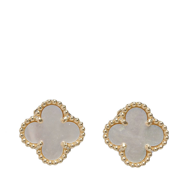 화이트 마더오브펄 18K 스위트 알함브라 귀걸이 - Van Cleef & Arpels