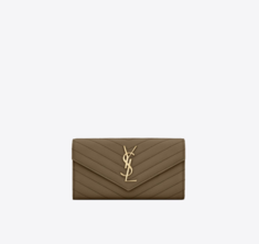 [파리피플] 생로랑 모노그램 YSL 플랩 장지갑 카키그린 372264BOW013344