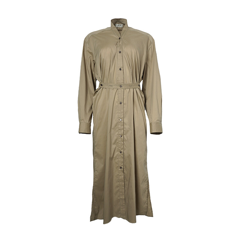 [SS22] 베이지 V넥 셔츠 원피스 W 221 DR451 LF724 607 - Lemaire