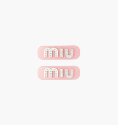 [파리피플] MIUMIU 미우미우 메탈 헤어클립 헤어핀 페탈 핑크 5IF072_2F4N_F03BU