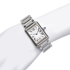실버 화이트 탱크 머스트 스몰 쿼츠 스틸 시계 (22mm) 썸네일 7