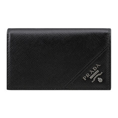 [프라다]23SS 2MC122 QME F0002 사피아노 로고 카드 지갑 블랙