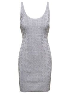 [폰테스텔라] [26M] 지방시 BW21J54ZFR 미디 원피스 드레스 여성 Silver Lurex Dress Mogram Logo Motif All Over Viscose BW21J54ZFR040