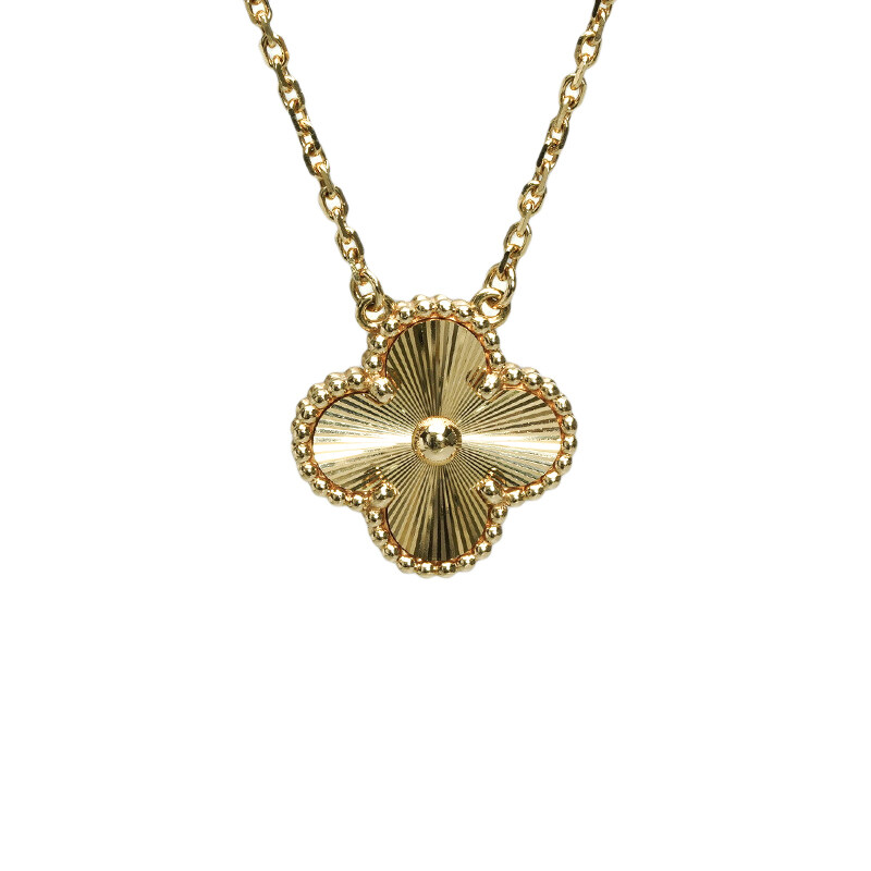 옐로우 골드 기요세 18K 빈티지 알함브라 목걸이 - Van Cleef & Arpels