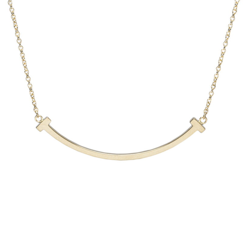 옐로우 골드 18K T 스마일 스몰 목걸이 - Tiffany & Co