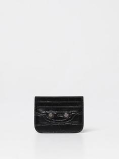 (N03) 발렌시아가 여성 Balenciaga le cagole credit card holder in crocodile print leather
