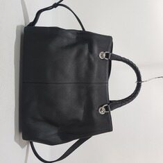 러브캣 블랙 레더 토트 크로스백 썸네일 2