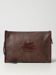 (N03) 에트로 여성 Etro clutch in coated cotton with embroidered logo