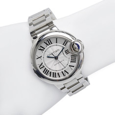 실버 화이트 발롱 블루 미듐 오토매틱 스틸 시계 (33mm) 썸네일 7