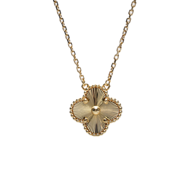 옐로우 골드 기요세 18K 빈티지 알함브라 목걸이 - Van Cleef & Arpels