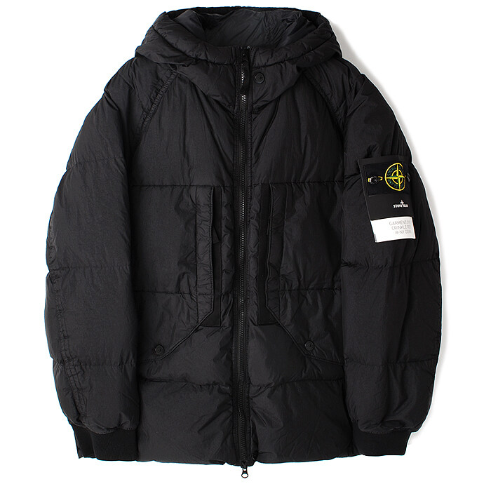 23FW 스톤 크링클랩스 후드 패딩 블랙 791540723 - 리본즈(REEBONZ)