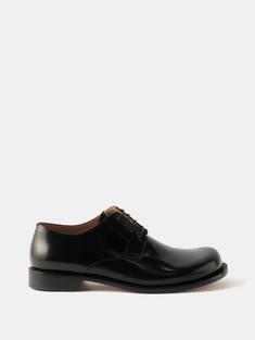 로에베 남성 Terra polished leather Derby shoes Black