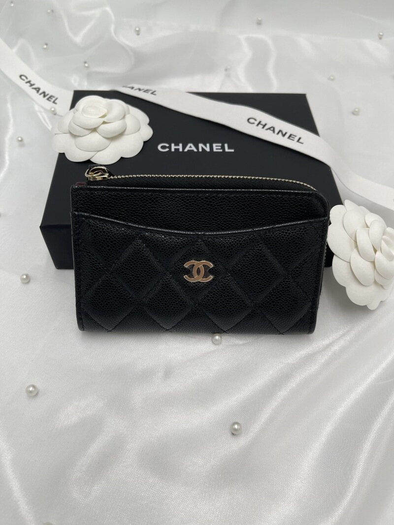 샤넬CC로고 캐비어 블랙 금장 지퍼 카드 지갑 AP3179 - Chanel