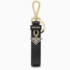 프라다 SS23 Black gold Saffiano leather keychain 1PP142053/M_PRADA-F0002