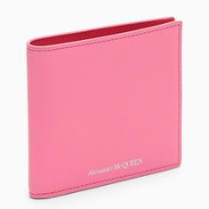 알렉산더 맥퀸 SS23 Pink leather bi fold wallet 6021371AAJO/M_ALEXQ-5502