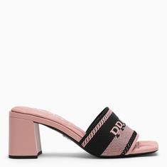 프라다 SS23 Black pink leather and fabric sandal 1XX6120653LKB/M_PRADA-F047K