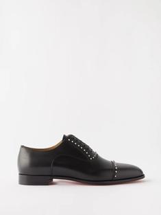 크리스찬루부탱 Cloocloo spike embellished leather Derby shoes 1518105