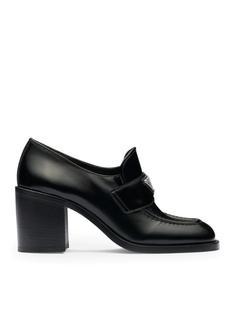 프라다 FW23 Heeled loafers in brushed leather 1D223NF075055-F0002BLACK