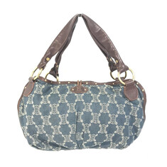 Denim Macadam Bag Shoulder Bag Tote Bag Canvas/Leather Blue / Brown