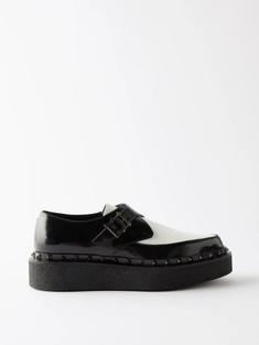 발렌티노 가라바니 Rockstud M way patent leather monk strap shoes 1553788