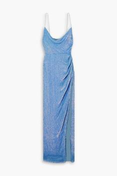 레트로페테 Katya draped sequined chiffon gown 1647597327207324