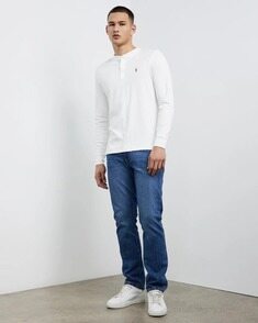 폴로 랄프로렌 커스텀슬림핏 화이트 헨리넥 롱슬리브 티셔츠 썸네일 8