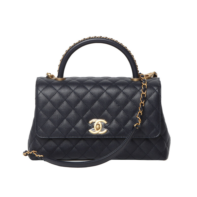 샤넬 A92991 캐비어 코코핸들 미듐 금장 네이비 (내장칩)/31155 - Chanel