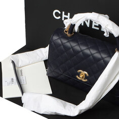 샤넬 A92991 캐비어 코코핸들 미듐 금장 네이비 (내장칩)/31155 썸네일 8