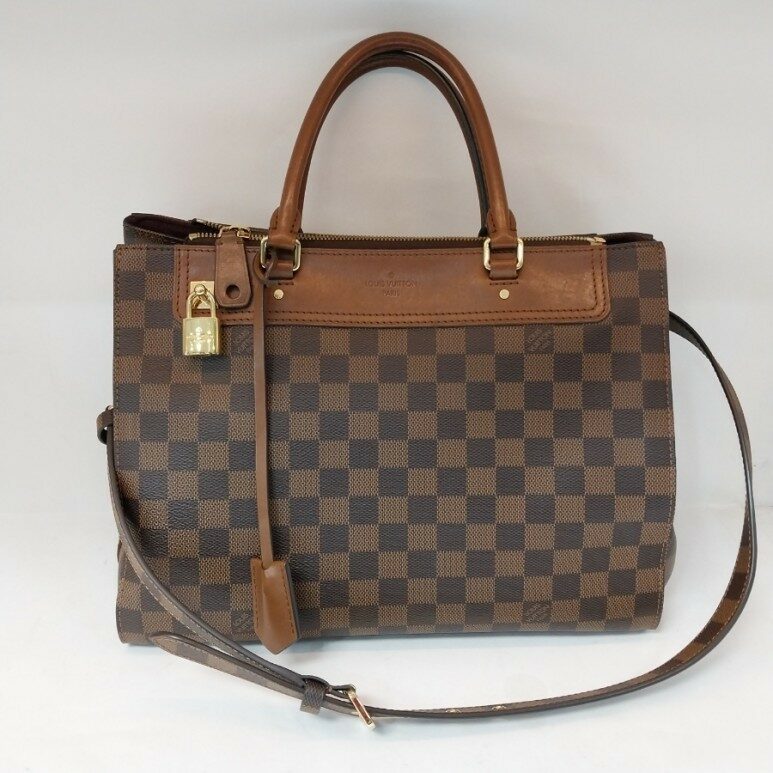 루이비통 14SS 브라운 가죽 여성 토트백 루이비통 다미에 에벤 그리니치 토드백 N41337 - Louis Vuitton