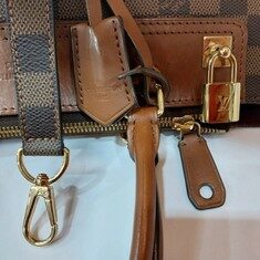 루이비통 14SS 브라운 가죽 여성 토트백 루이비통 다미에 에벤 그리니치 토드백 N41337 썸네일 5