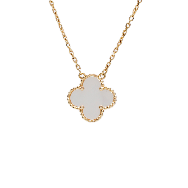 화이트 마더오브펄 18K 빈티지 알함브라 목걸이 - Van Cleef & Arpels