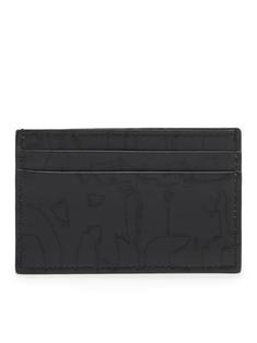 알렉산더 맥퀸 SS24 Men s McQueen Graffiti Card Holder in Black 7362301AAQ4-1000BLACK