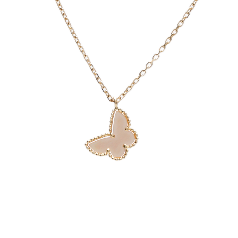 화이트 마더오브펄 18K 스위트 알함브라 버터플라이 목걸이 - Van Cleef & Arpels