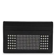 알렉산더 맥퀸  BLACK LEATHER STUDDED CARD HOLDER 7362301AAQ21000