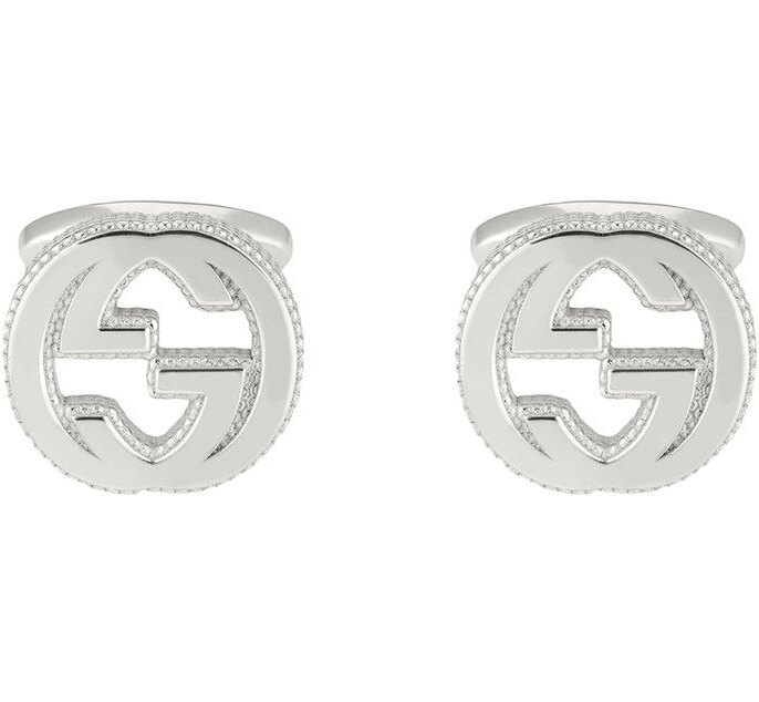 (배송) 21 구찌 신상 GG 순은 실버 인터로킹 커프스 링크 - Gucci