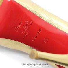 중고 Christian Louboutin - 크리스찬 루부탱 골드 VERY PRIVE 오픈토 펌프스 하이힐 구두 35 썸네일 9