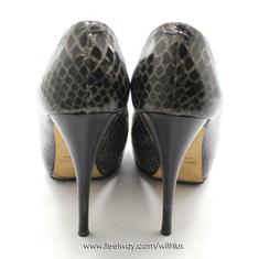 중고 Giuseppe Zanotti - 쥬세페 자노티 블랙 그레이 오픈토 하이힐 구두 35 썸네일 2