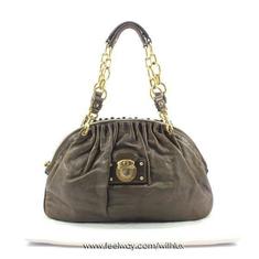 중고 Marc Jacobs - 마크제이콥스 카키 레더 볼링 금장체인 숄더백 썸네일 1