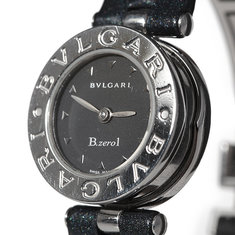 블랙 비제로원 쿼츠 가죽 시계 (23mm) 썸네일 1