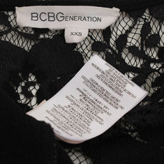 BCBG 블랙 플라워 레이스 트림 원피스(XXS) 썸네일 4
