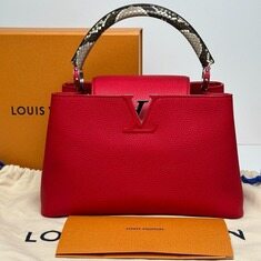  루이비통 카퓌신 MM 핸드백 레드 M92803 썸네일 1