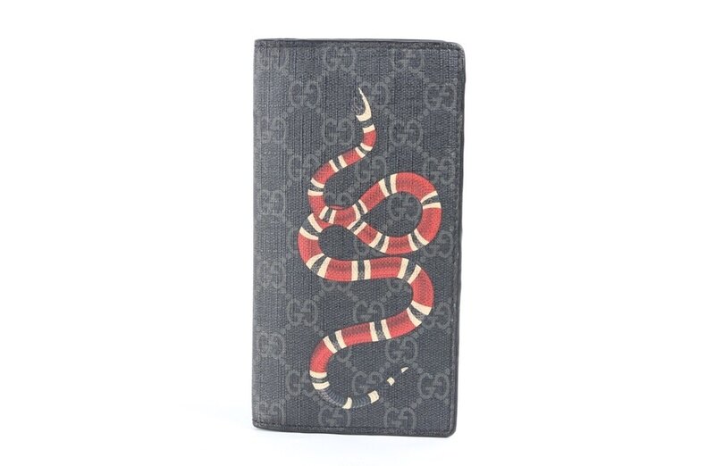 [럭셔리포원] 구찌 스네이크 장지갑 블랙 - Gucci