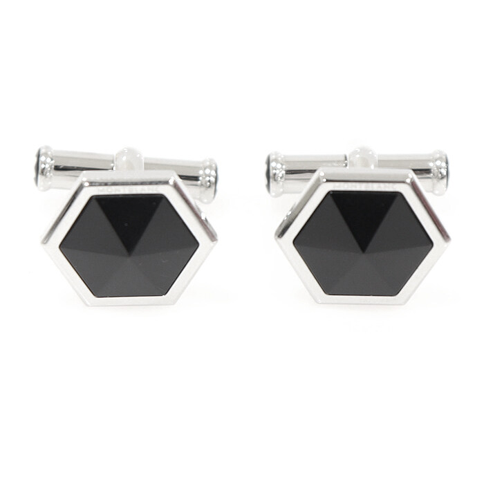 중고 Montblanc(몽블랑) 118599 스틸 오닉스 사토리얼 커프 링크스 - Montblanc