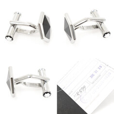 중고 Montblanc(몽블랑) 118599 스틸 오닉스 사토리얼 커프 링크스 썸네일 6
