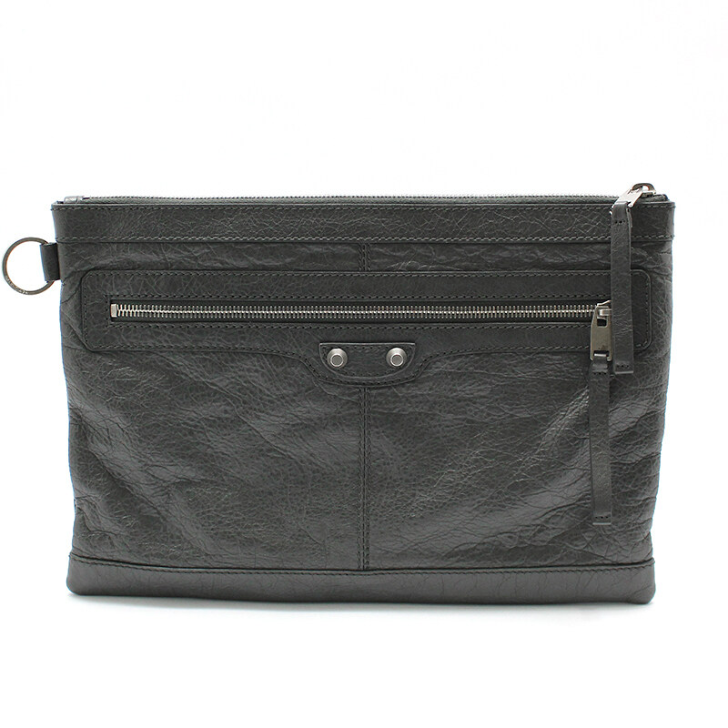 발렌시아가 273022 그레이 클래식 모터 클립 미듐 클러치 - Balenciaga