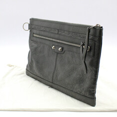 발렌시아가 273022 그레이 클래식 모터 클립 미듐 클러치 썸네일 1