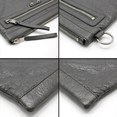 발렌시아가 273022 그레이 클래식 모터 클립 미듐 클러치 썸네일 7